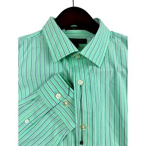 Banana Republic Mens Slim Fit Tech Stretch Cotton Striped Long Sleeve Button Dow